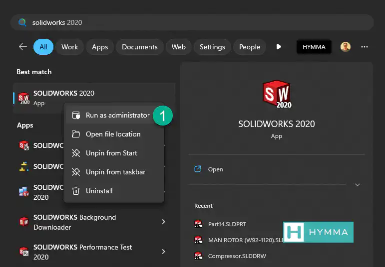 picture of solidworks-run-admin