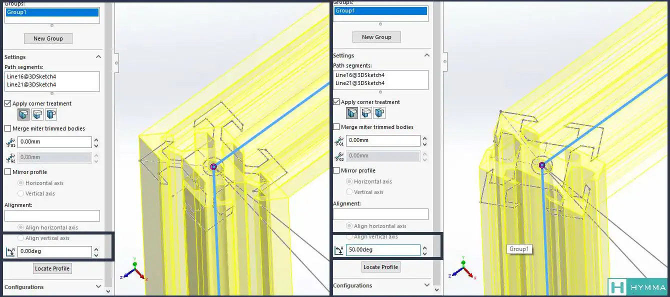 picture of weldments-solidworks-how-to-rotate-profiles